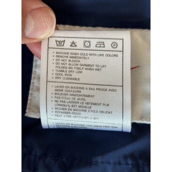 VTG Nike Jacket Mens XXL 2XL Big Swoosh Reversible Parka Stadium Coat Blue Long - Picture 13 of 15